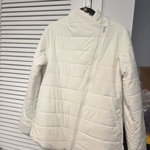 Women New Balance White Puffer Jacket